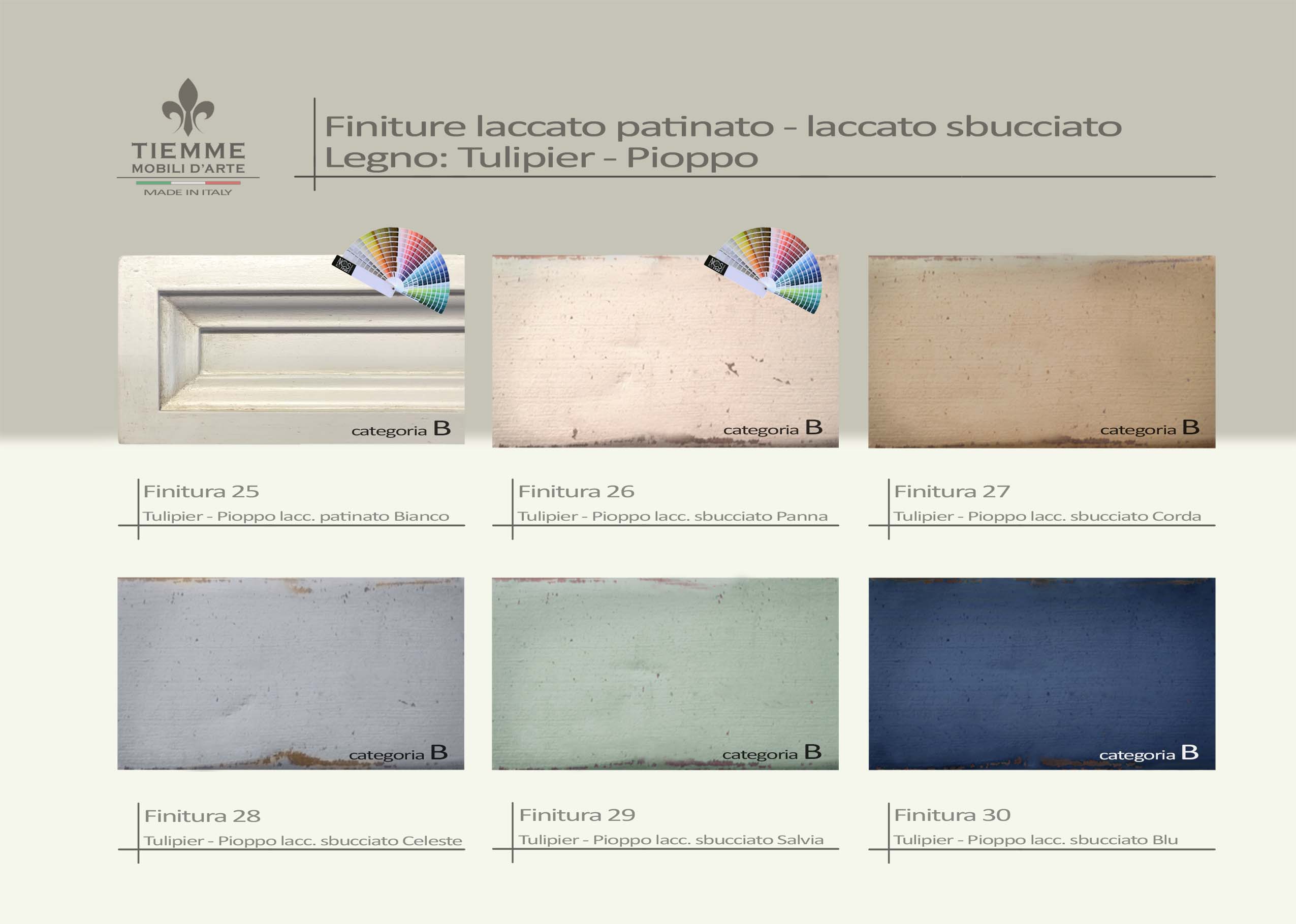 Finiture legno tulipier pioppo laccato scrostato sbucciato vintage laccato patinato. Finiture legno stile country, le laccature come scrostate dal tempo nei colori a richiesta, in perfetto stile campagna.
