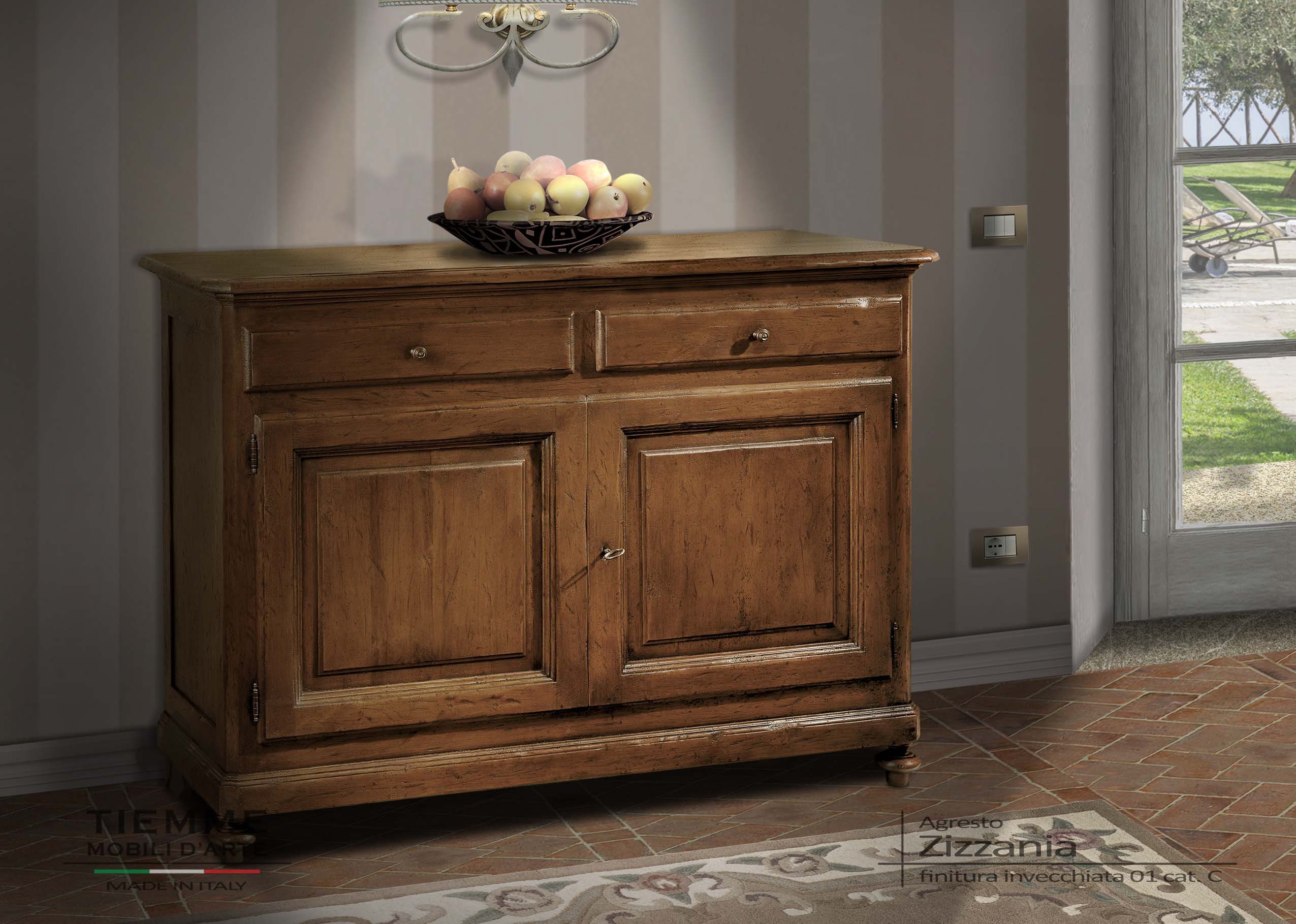 Mobile credenza con piedi a cipolla Zizzania